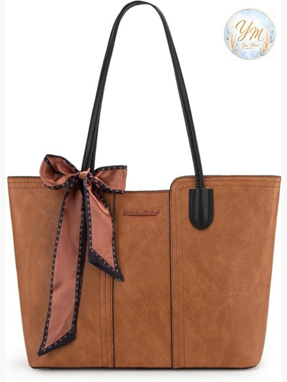 Chic Vegan Leather Top Handle Satchel Hobo Tote with Scarf
